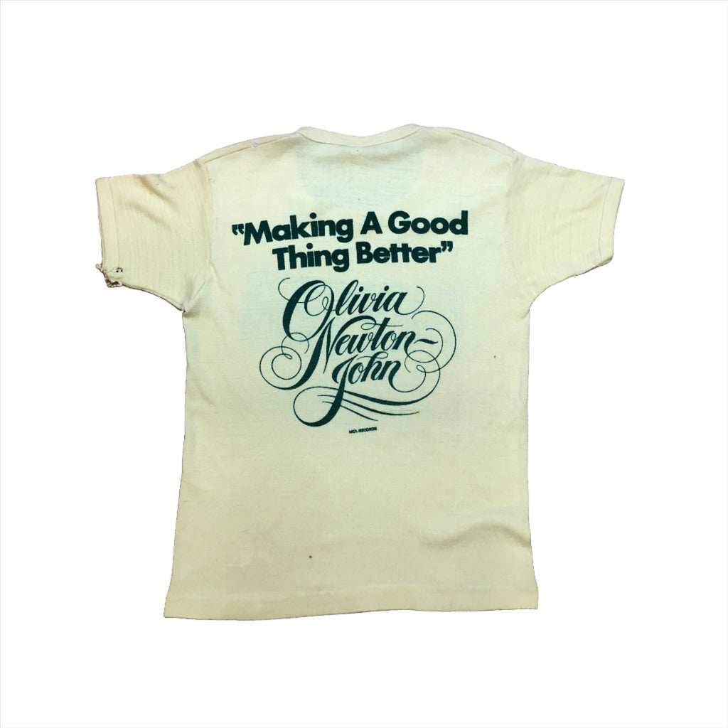 Olivia Neuton John "Making A Good Thing Better" Vintage Single Stitch Size Small T-Shirts Public Butter 