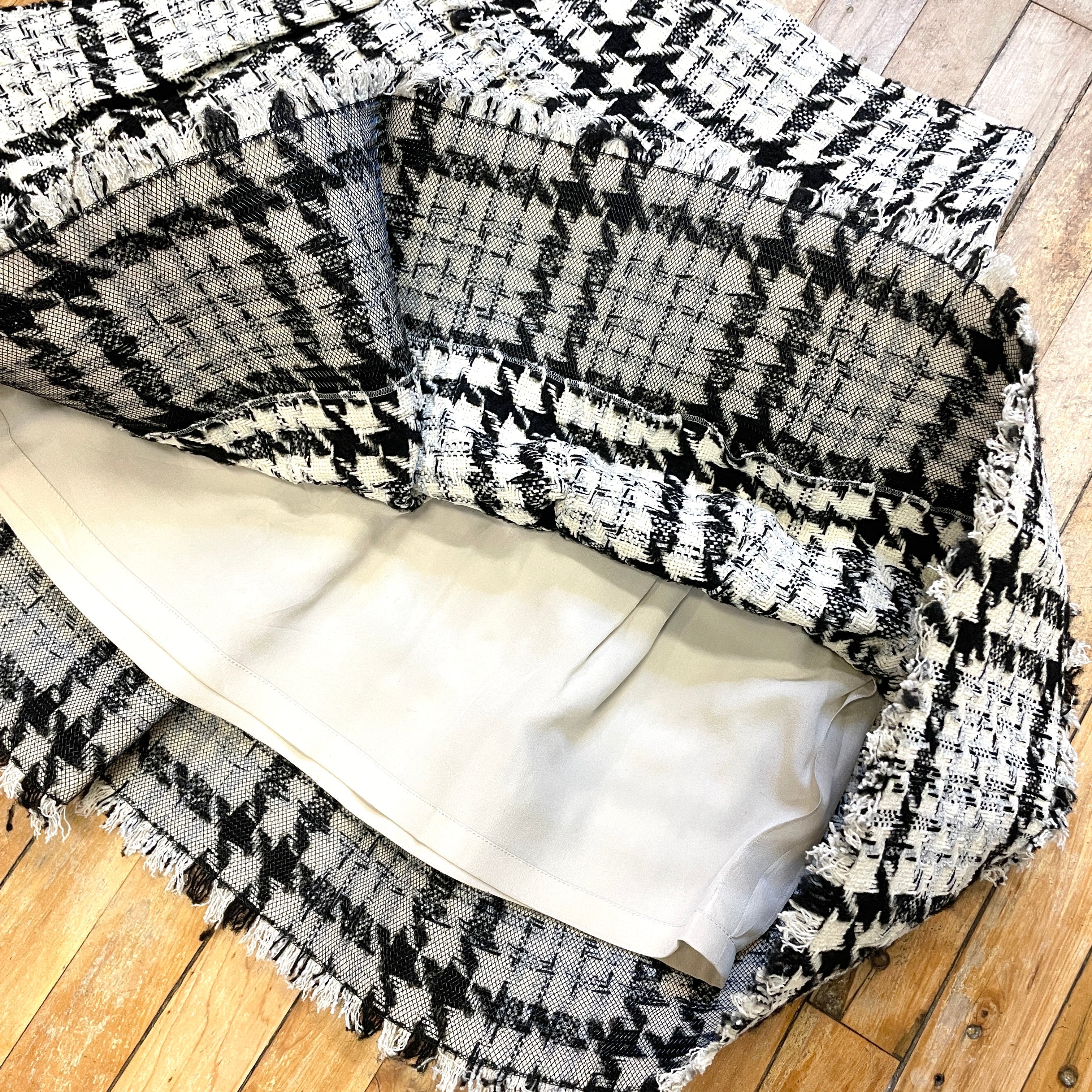 @Oscar de la Renta Vintage Designer Tweed Skirt Size Tops Public Butter 