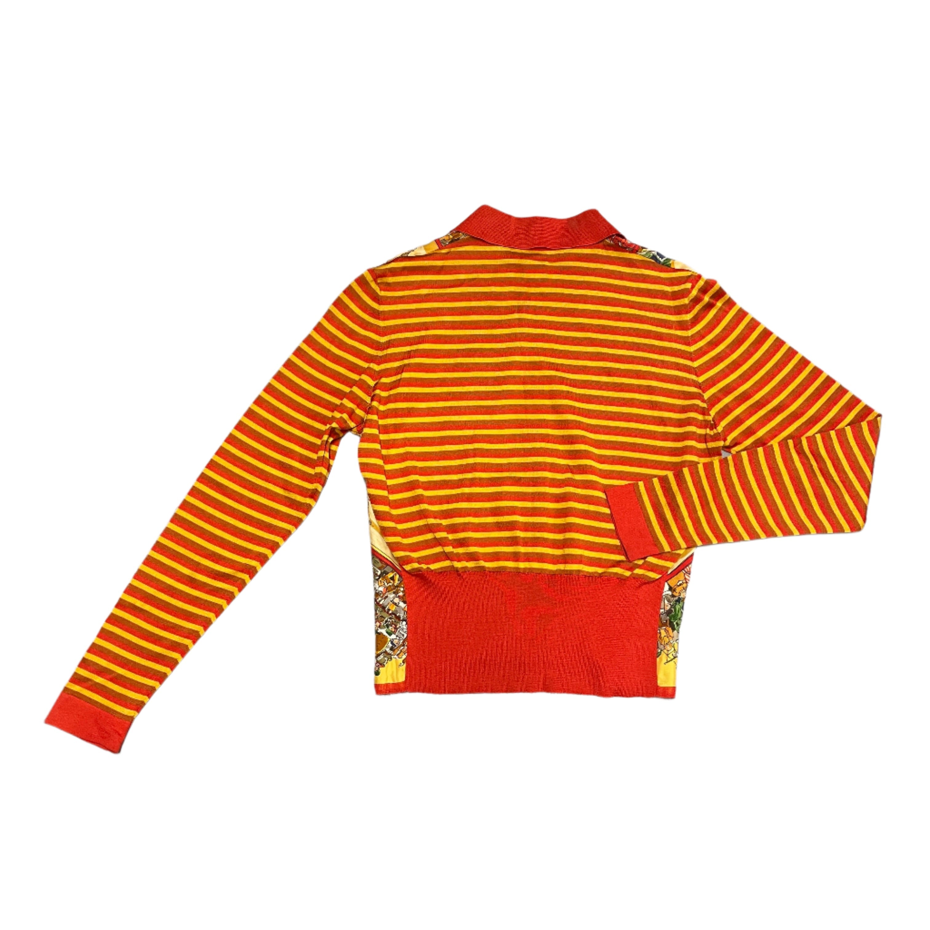Vintage 80s Hermès 'Cirque Mollier Carré' Silk Scarf Knit Top