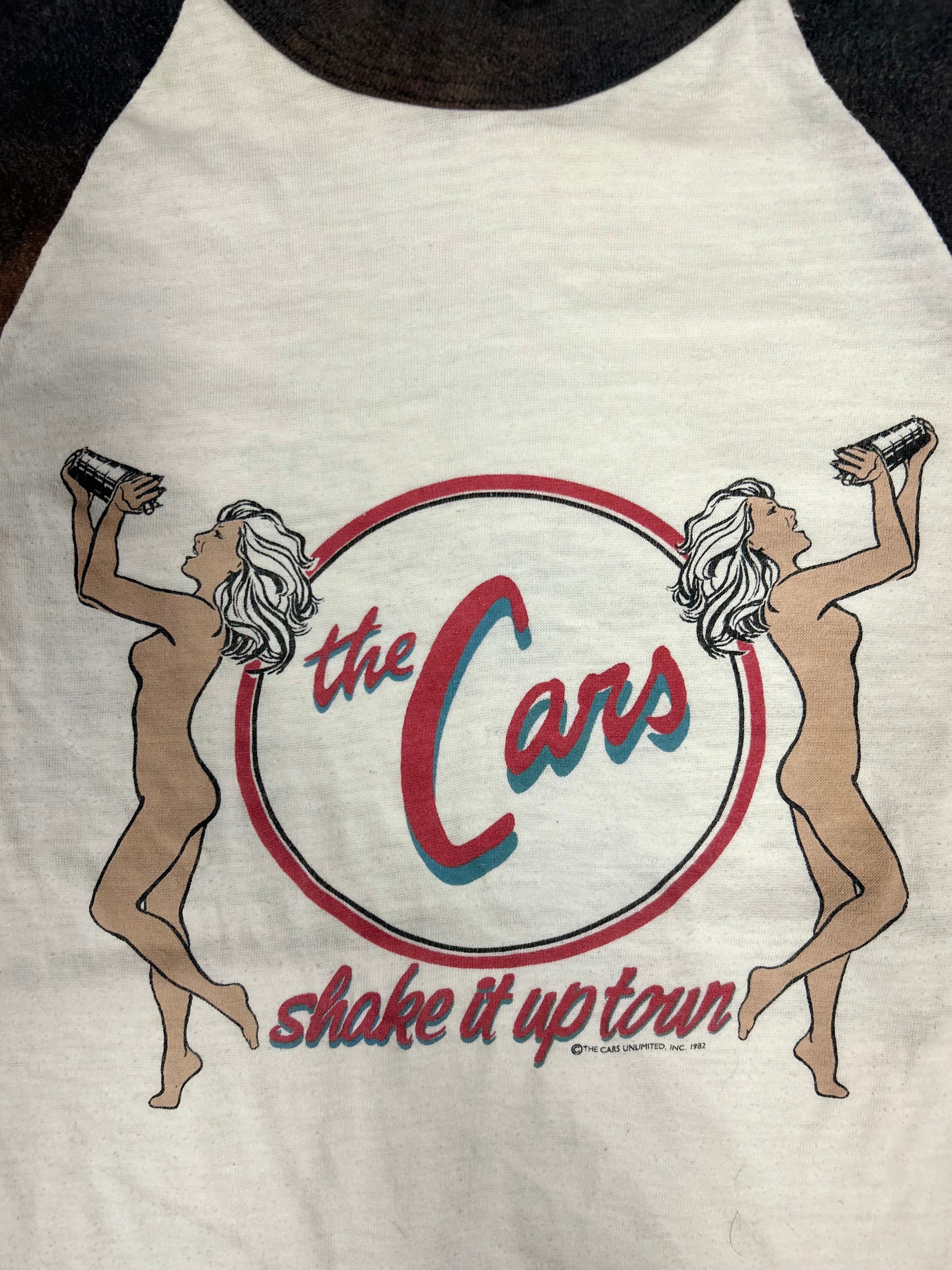 Vintage 80s The Cars 'Shake It Up Tour' Baseball Raglan Tee (XS)