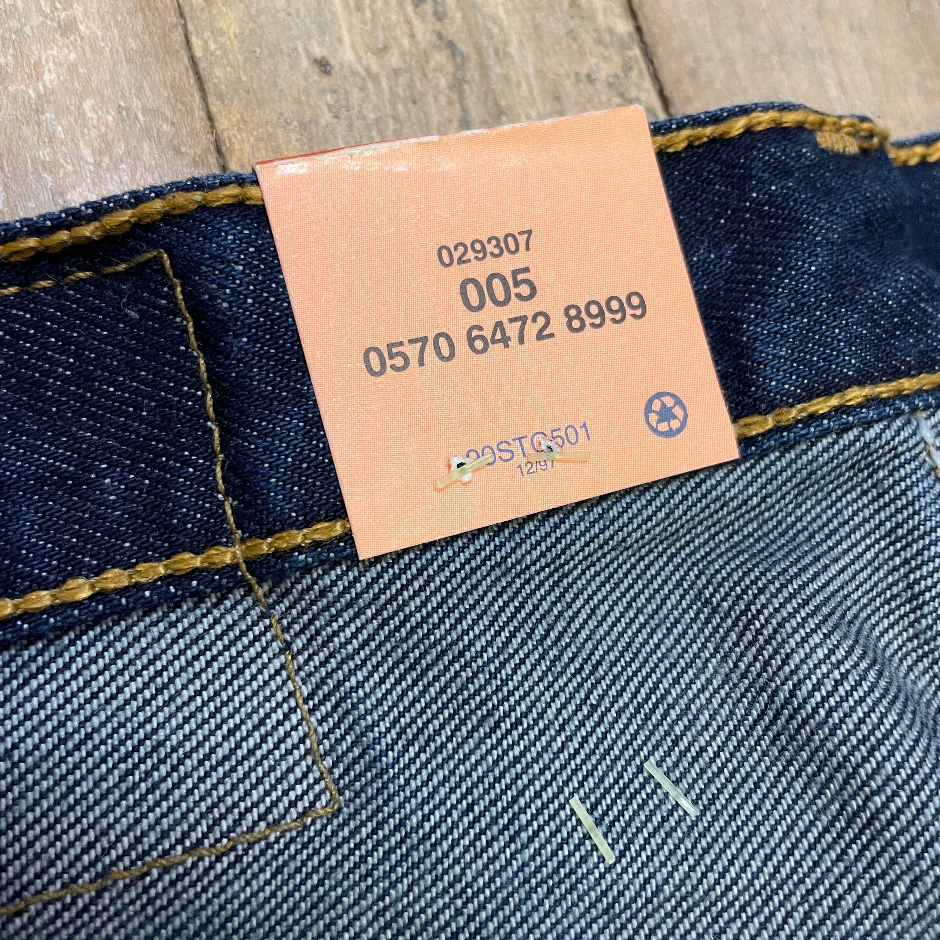 Vintage 1999 Deadstock Levi's Dark Wash 501s Made in Canada 30" Waist Bottoms Public Butter 