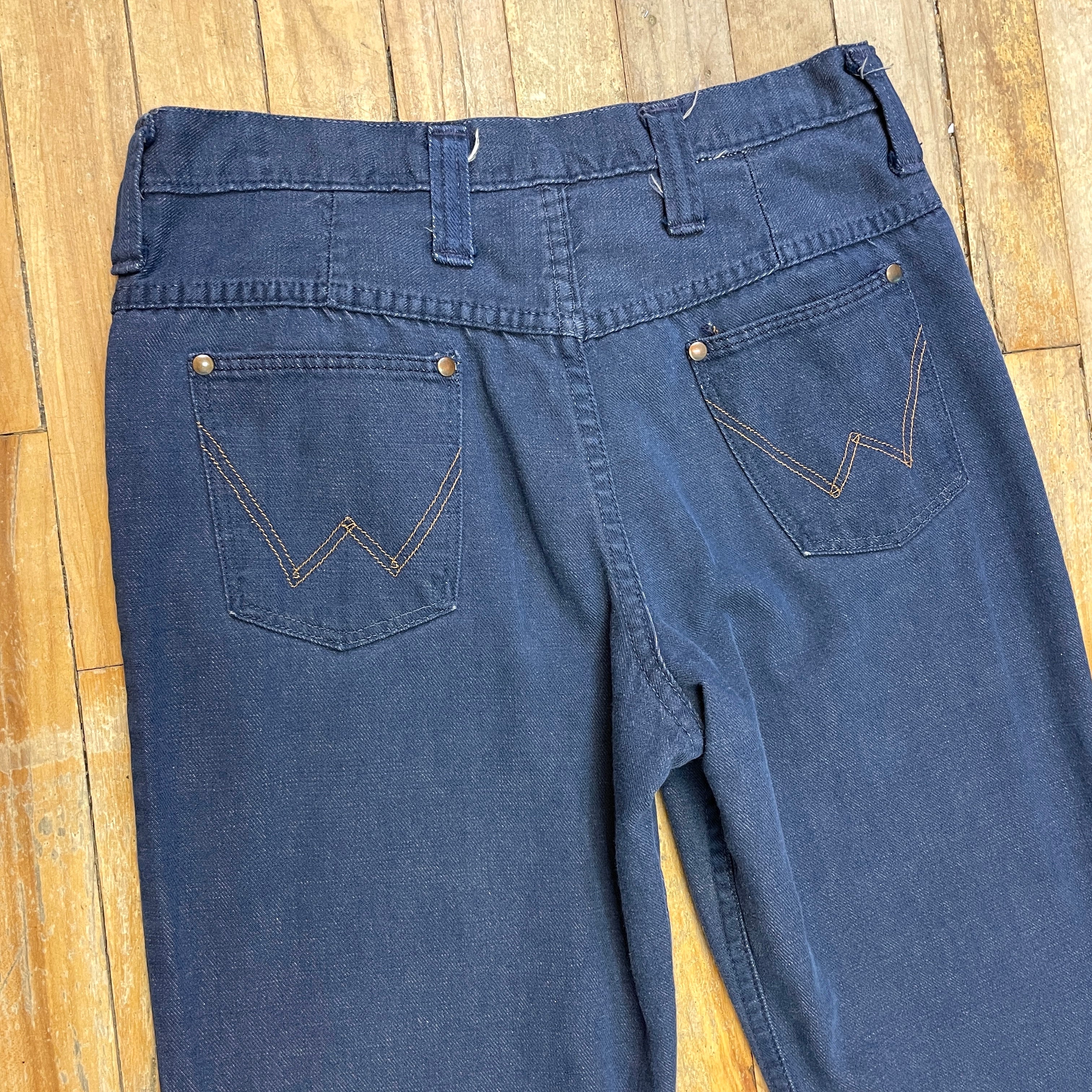 Vintage 60s/70s Soft Denim Wrangler Bell Bottoms Made in USA 31" Waist Bottoms Public Butter 