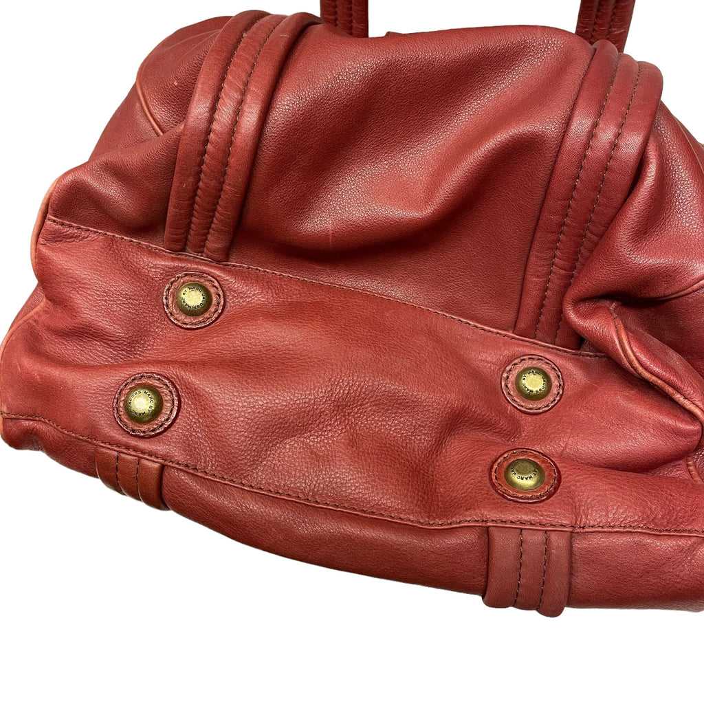 Vintage Deadstock Marc by Marc Jacobs Designer Leather Tote Bag in Burgundy Accessories Black Market Vintage 