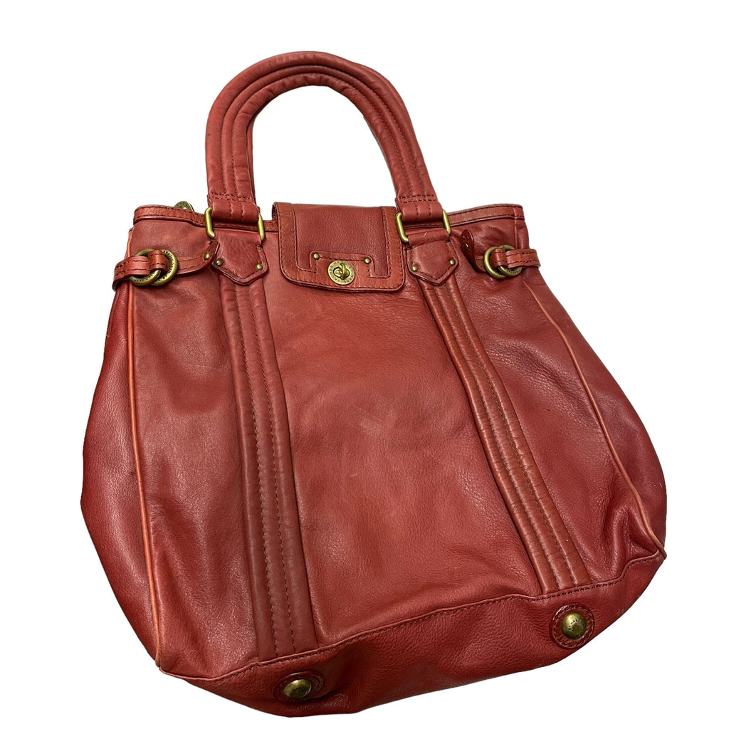 Vintage Deadstock Marc by Marc Jacobs Designer Leather Tote Bag in Burgundy Accessories Black Market Vintage 