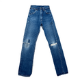 Vintage Mid-Century Patched Perfection Circle S High Waisted Ranch Selvedge Denim Jeans Petite/Youth 23" Waist Bottoms Public Butter 
