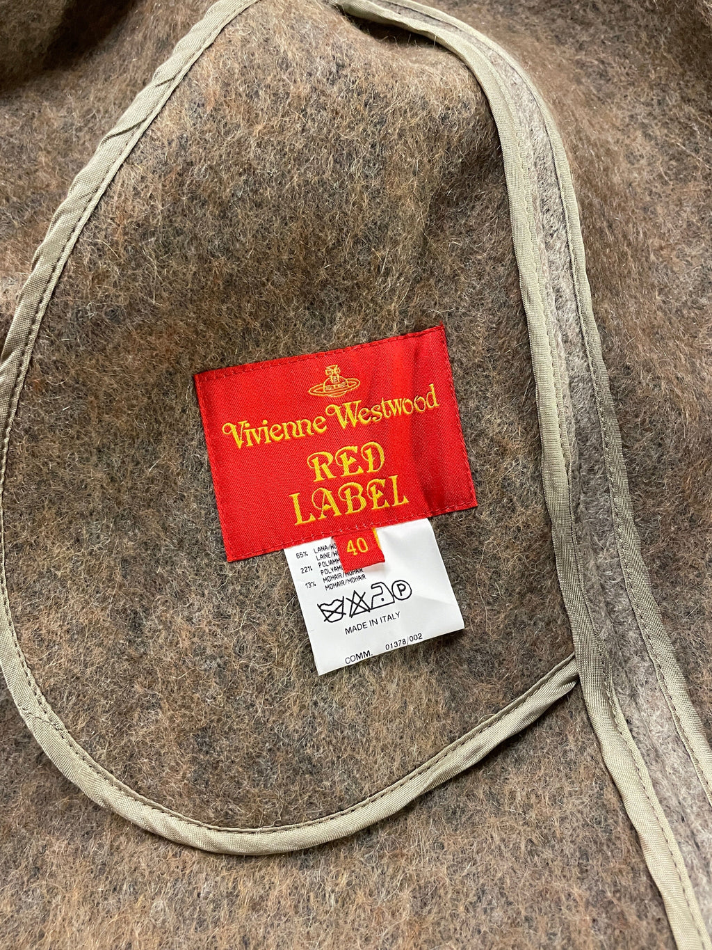Vivienne Westwood Red Label Vintage Designer Asymmetrical Mohair & Wool Coat Made in Italy Size L Jackets & Coats Public Butter 