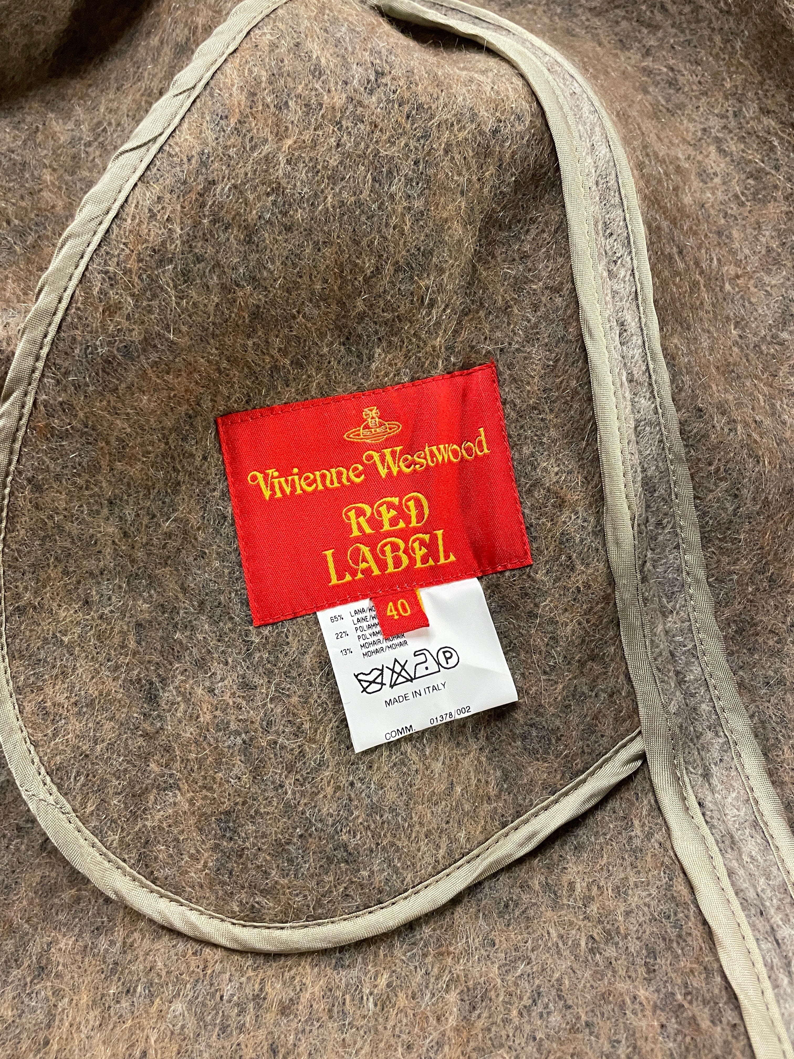 Vivienne Westwood Red Label Vintage Designer Asymmetrical Mohair & Wool Coat Made in Italy Size L Jackets & Coats Public Butter 