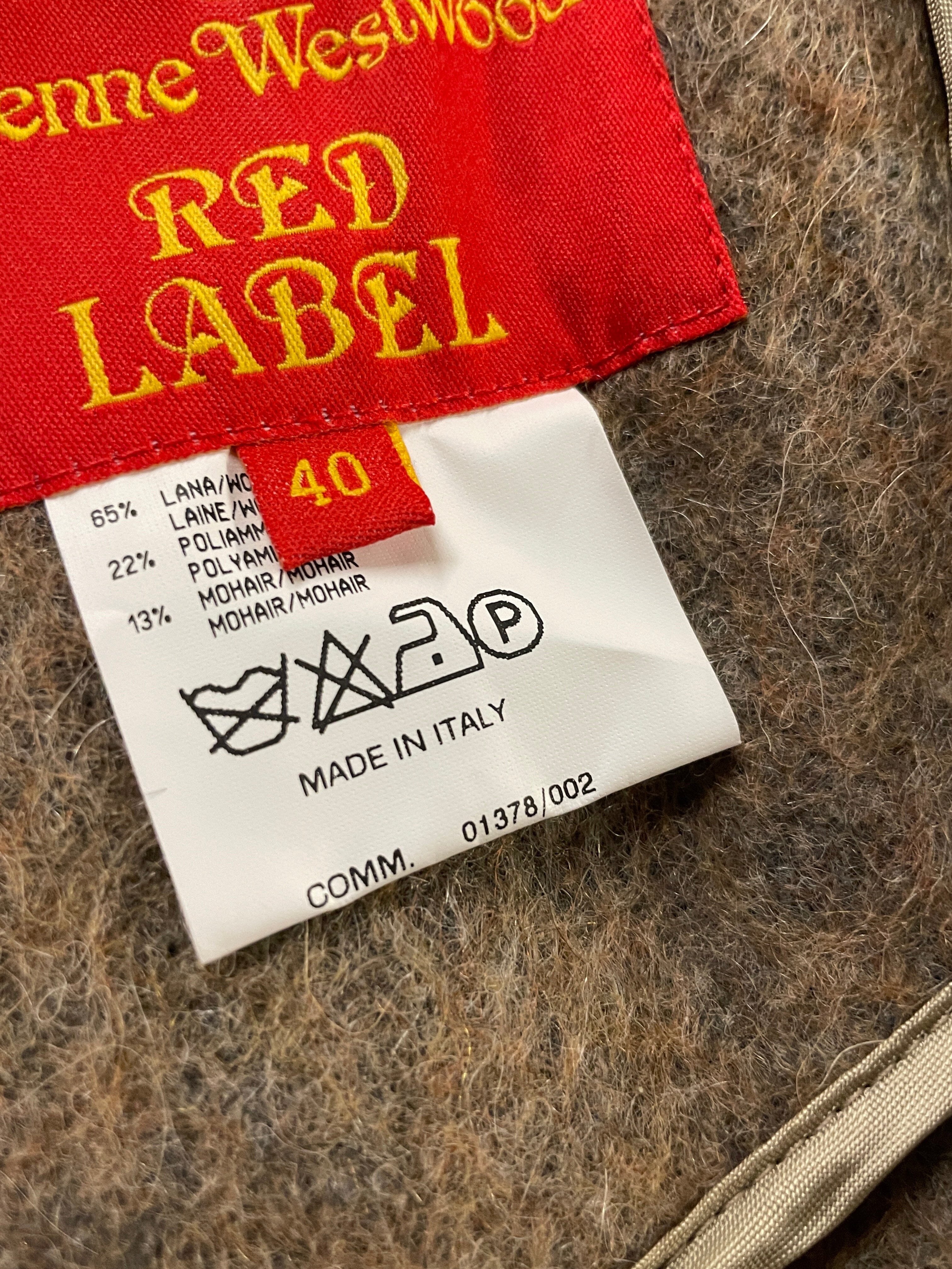 Vivienne Westwood Red Label Vintage Designer Asymmetrical Mohair & Wool Coat Made in Italy Size L Jackets & Coats Public Butter 