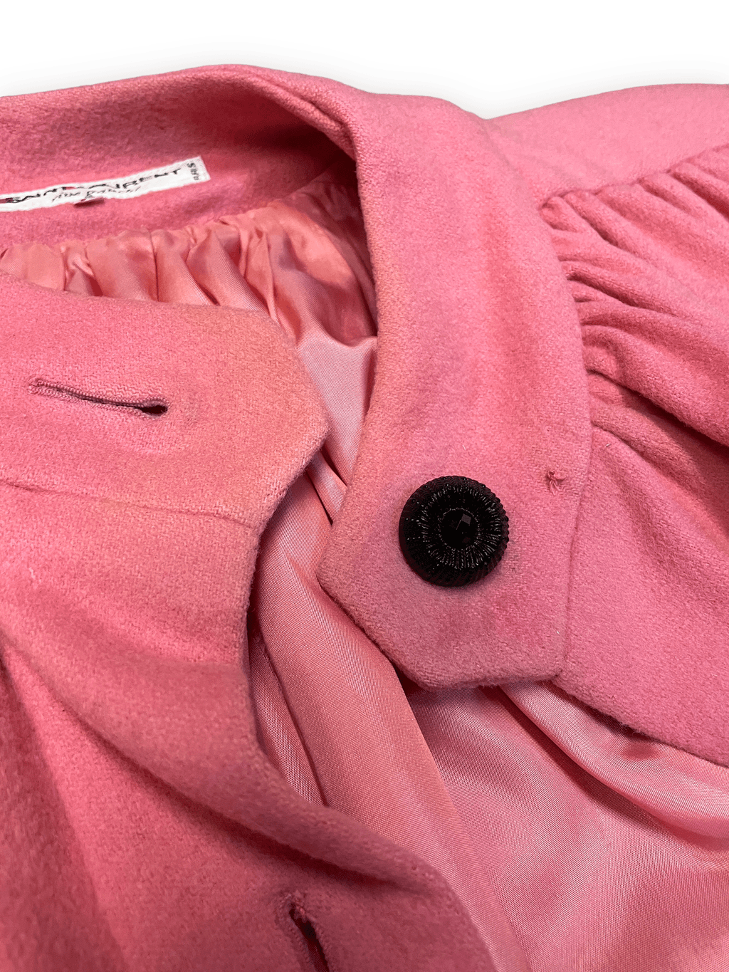 Yves Saint Laurent "Rive Gauche" Vintage Deisgner Bubblegum Pink Wool Party Coat Size M Jackets & Coats Public Butter 