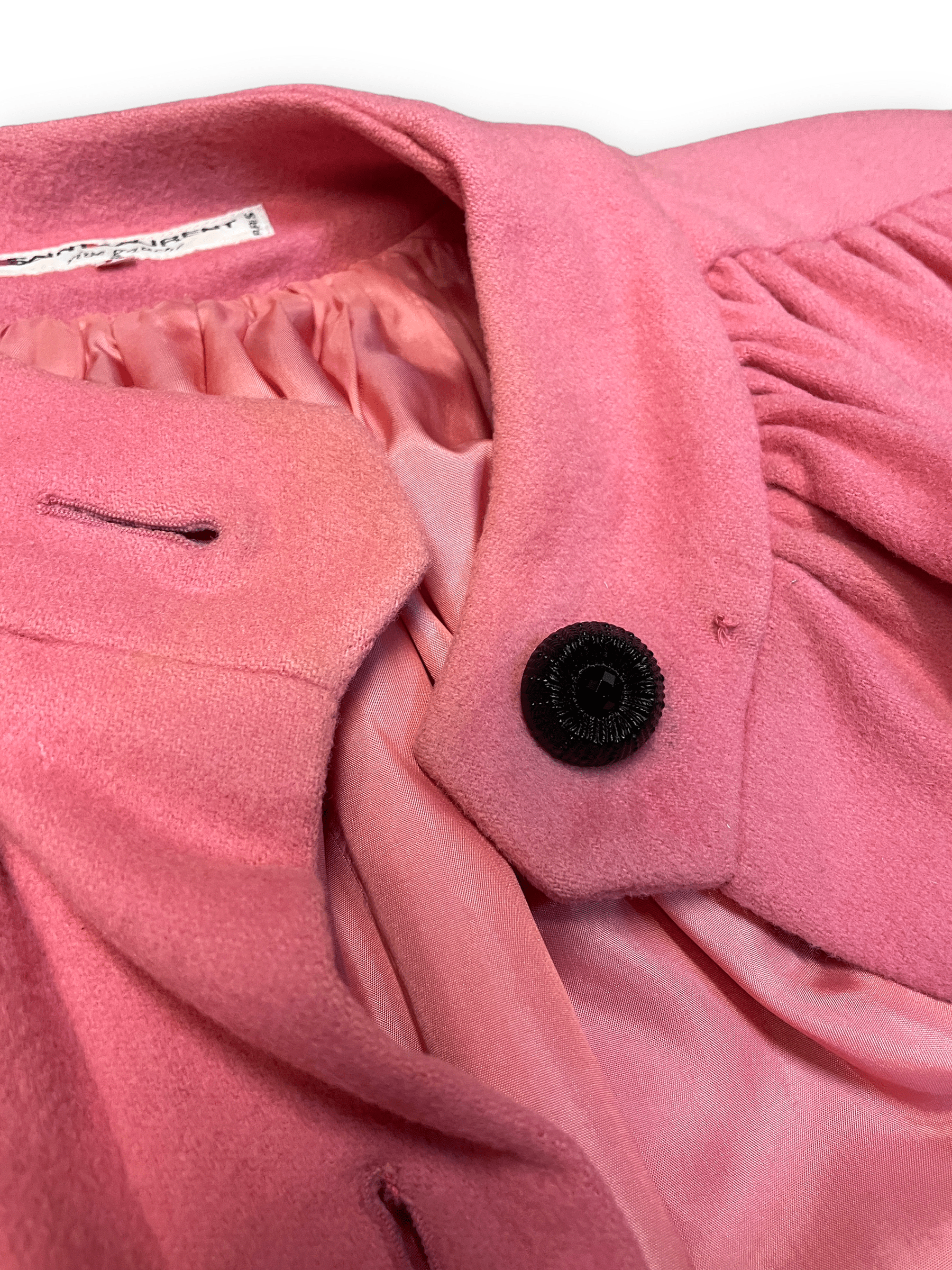 Yves Saint Laurent "Rive Gauche" Vintage Deisgner Bubblegum Pink Wool Party Coat Size M Jackets & Coats Public Butter 