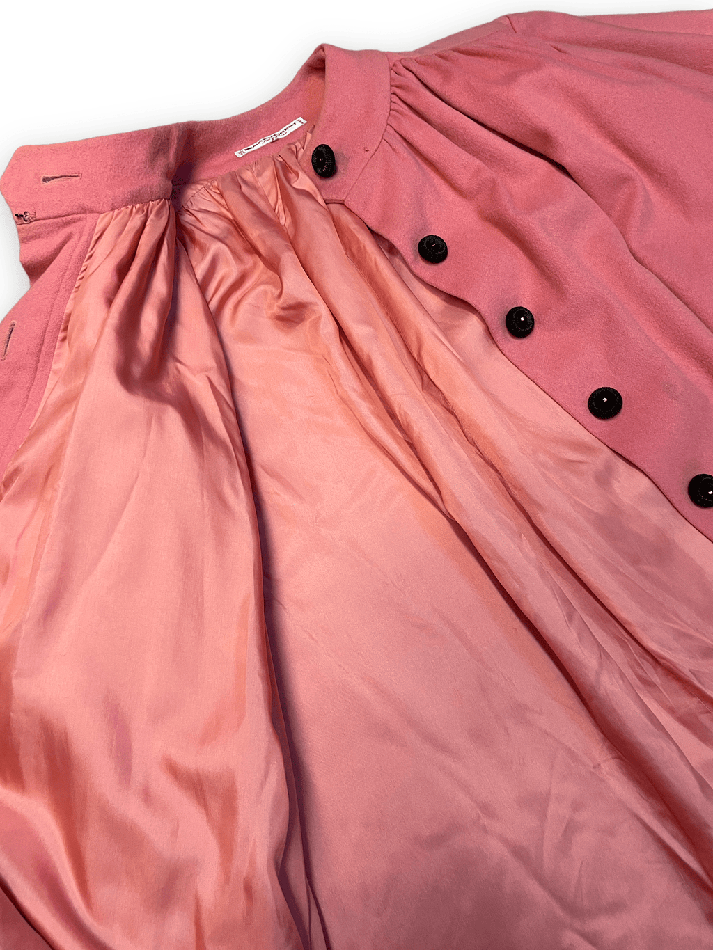 Yves Saint Laurent "Rive Gauche" Vintage Deisgner Bubblegum Pink Wool Party Coat Size M Jackets & Coats Public Butter 